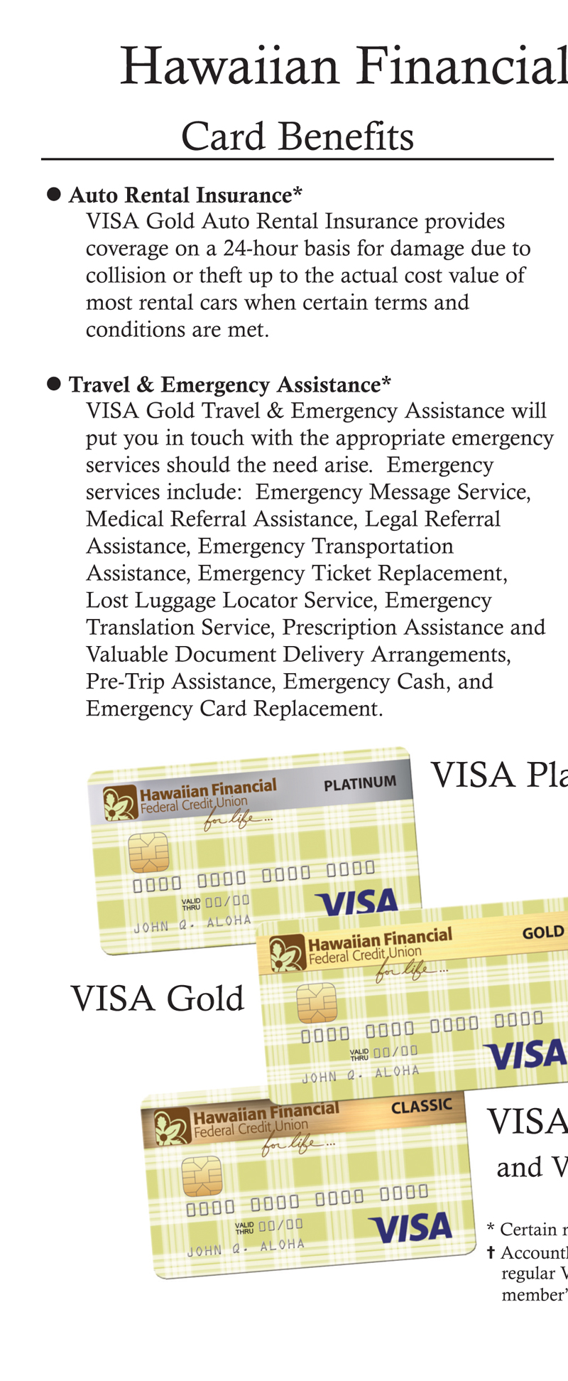 VISA Application Brochure Page 2